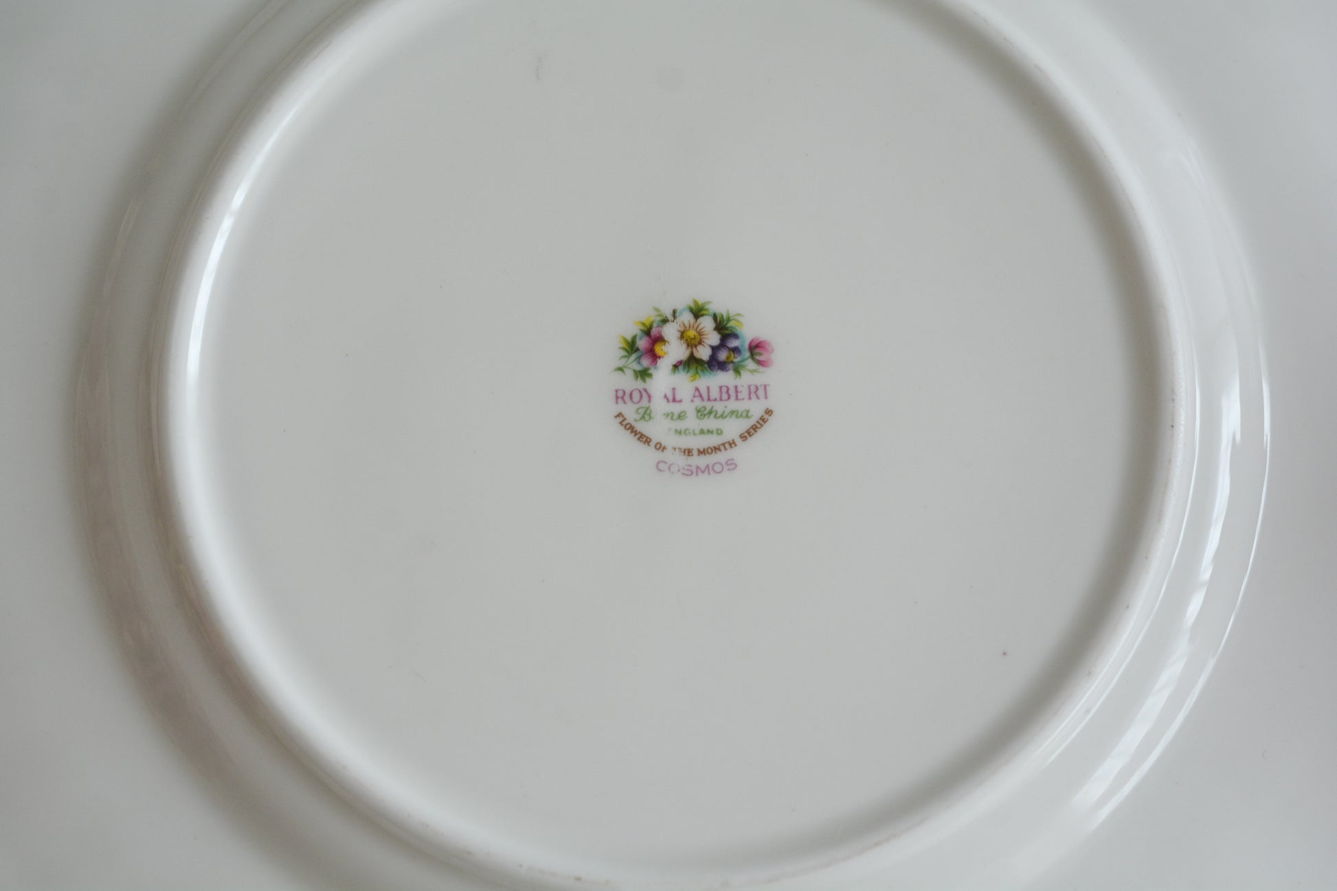 ロイヤルアルバートの人気シリーズの一つ、「フラワーオブザマンス」1月から12月までそれぞれの季節のお花がモチーフのシリーズで、ついつい集めたくなってしまう魅力があります。今回ご紹介するのは、10月(Octber)。10月のお花はコスモスです。柔らかな色合いのコスモスにターコイズブルーがアクセントの可愛らしいセットです。今回はティートリオにデザートプレートのついた珍しい4ピースセットが入荷しました!秋のティータイムをお楽しみください。