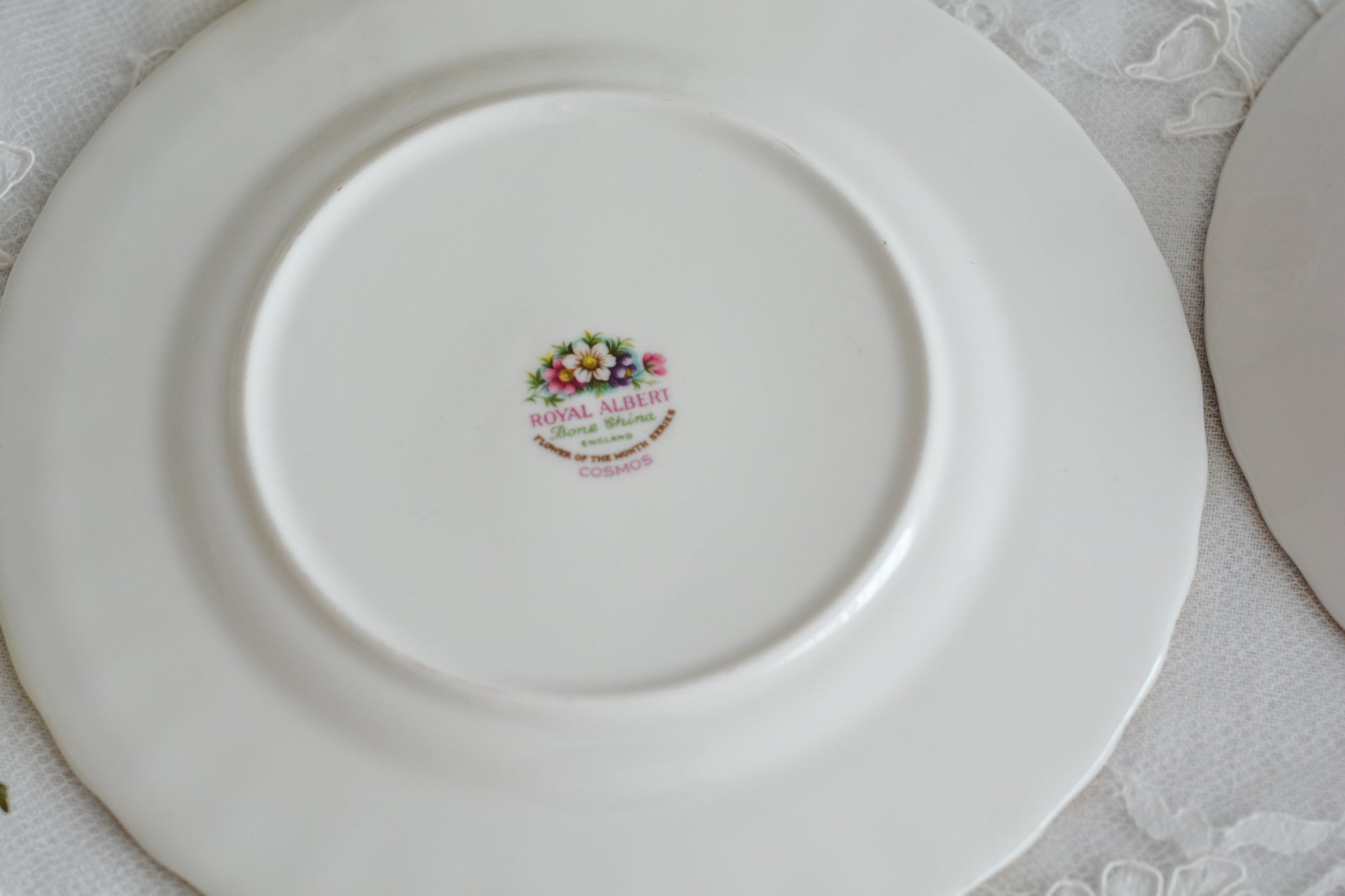 ロイヤルアルバートの人気シリーズの一つ、「フラワーオブザマンス」1月から12月までそれぞれの季節のお花がモチーフのシリーズで、ついつい集めたくなってしまう魅力があります。今回ご紹介するのは、10月(Octber)。10月のお花はコスモスです。柔らかな色合いのコスモスにターコイズブルーがアクセントの可愛らしいセットです。今回はティートリオにデザートプレートのついた珍しい4ピースセットが入荷しました!秋のティータイムをお楽しみください。