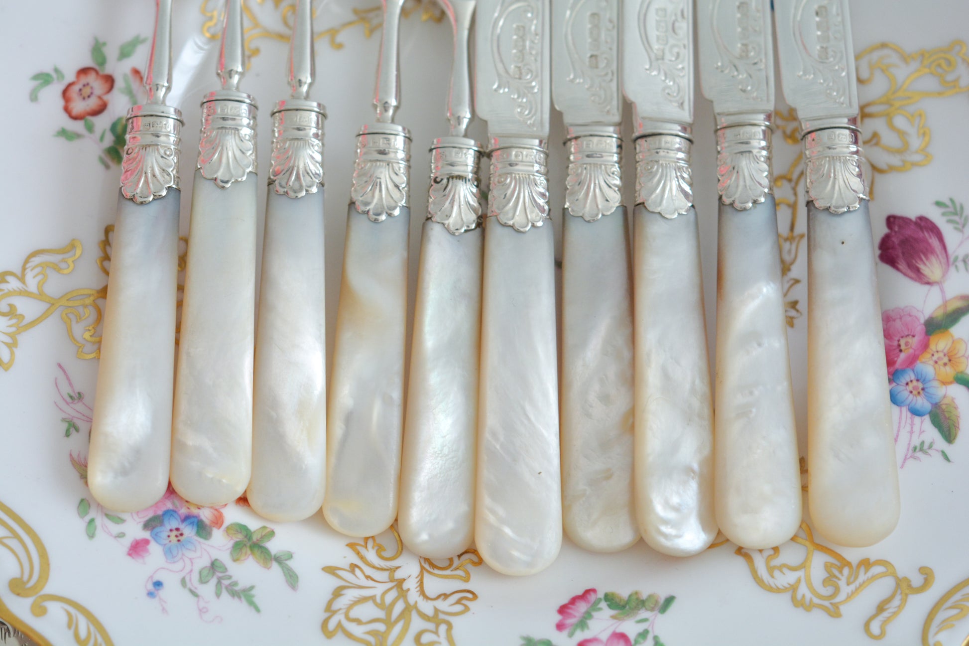 美しい純銀と白蝶貝ハンドルのデザートカトラリー。上品なデザインで純銀のブレードはキラキラと輝き、白蝶貝ハンドルは優しく輝きます。純銀&白蝶貝ハンドルのカトラリーは、やはり特別感がありますね。ティータイムを特別な時間にしてくれるカトラリーです。大きすぎないサイズ感も女性に嬉しいですね。素敵な時間をどうぞお楽しみください。