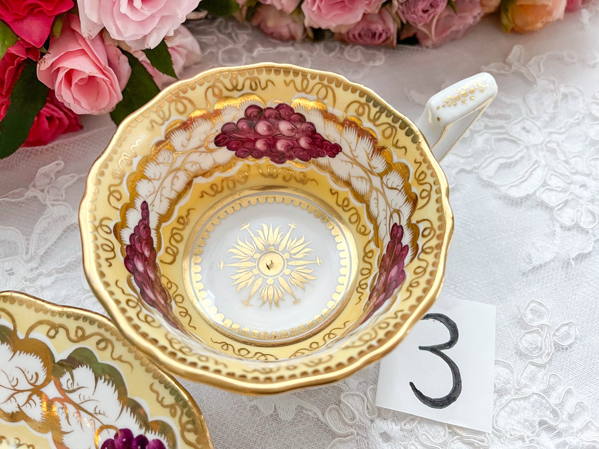 コールポート コールポート 英国アンティーク 葡萄柄カップ&ソーサー ロンドンシェイプ