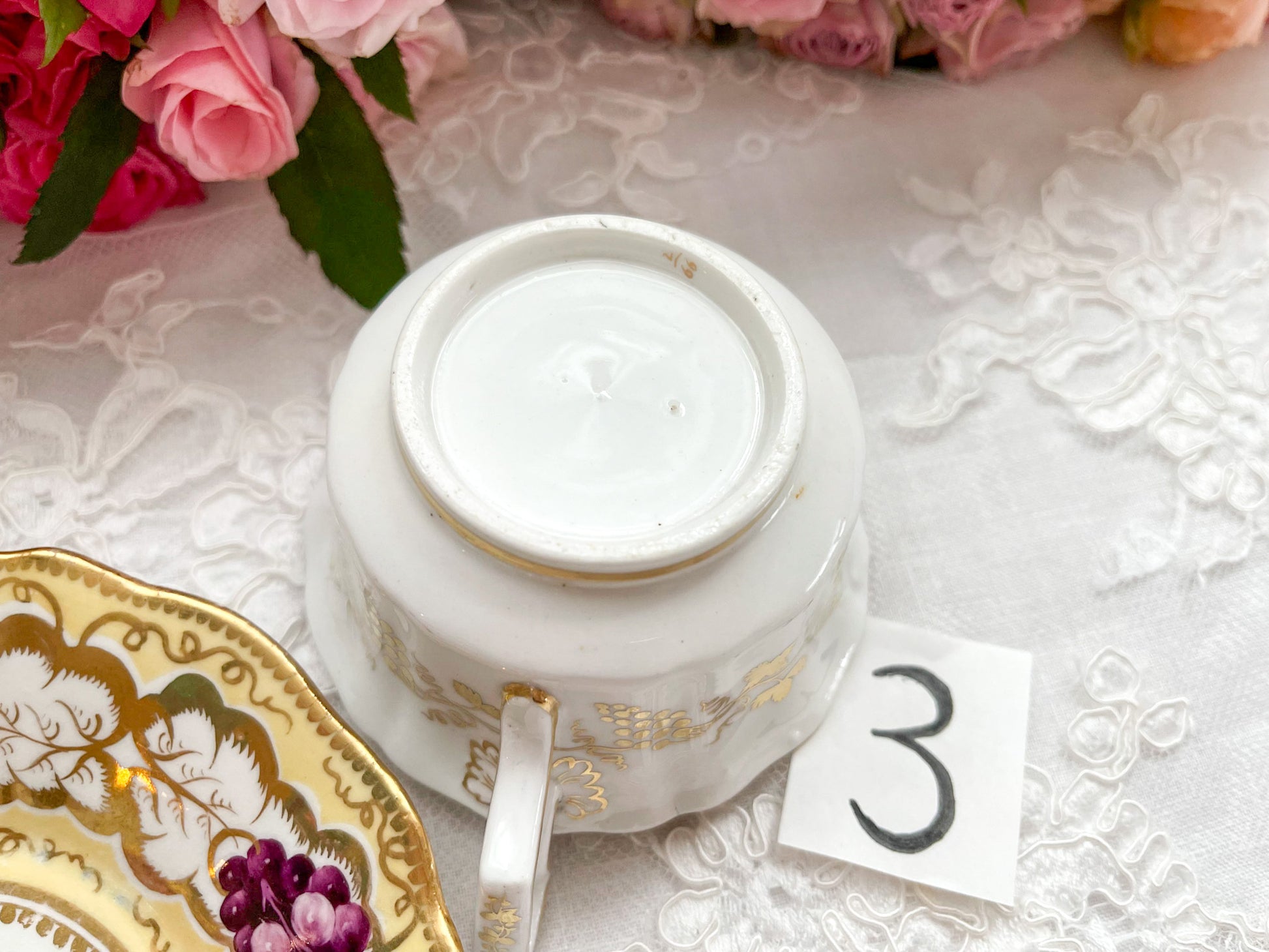 コールポート コールポート 英国アンティーク 葡萄柄カップ&ソーサー ロンドンシェイプ