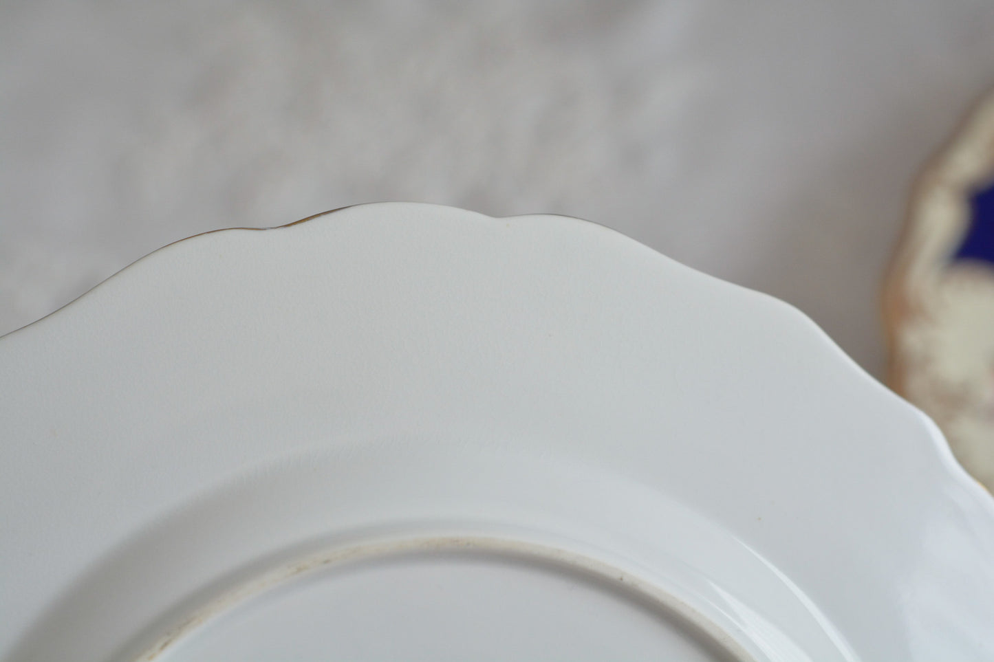 コープランドの美しいプレートがやってきました!コバルトブルーとベージュカラーにハンドペイントで美しい花々が描かれています。プレートの深さがあるタイプでサービングプレートとしてもお使いいただきやすいかと思います。貫入は見られますが、金彩のスレはほとんどないプレート達です。蚤の市の特別セットです!貫入のない素晴らしい状態の同じプレートは新着コーナーに掲載中です。