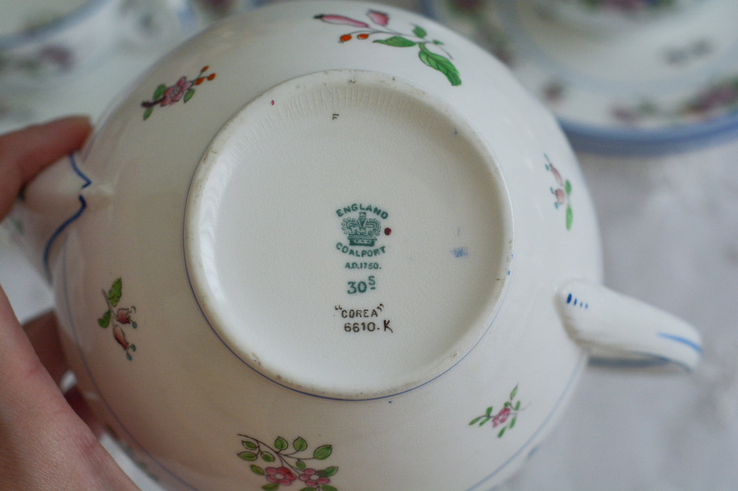 【蚤の市】Tea for two コールポート シノワズリのティーポットとティートリオのセット