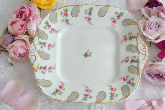 ミントンの とても可愛らしいB&Bプレートです。ハンドペイントで描かれたバラのお花がとても繊細なタッチでミントンらしい優しさがあります。B&Bプレートはブレッド&バタープレートのことで、パンやスコーン、サンドイッチはもちろん、お菓子を盛り付けても素敵です。